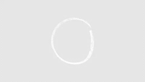 White chalk circle doodle drawing animation on alpha channel Stock Footage 348315715