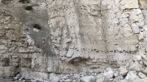 White chalk cliffs close up Stock Footage 130916556