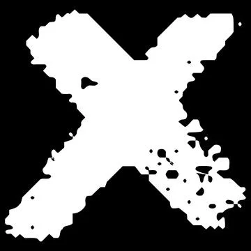 White chalk cross sign, wrong check mark scribble, decline, rejected, error 스톡 일러스트