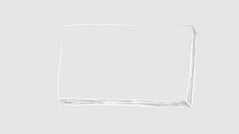 White chalk frame animation, transparent background 스톡 동영상 333206472