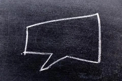 White chalk hand drawing in bubble speech shape with blank space for add text Stock Photos