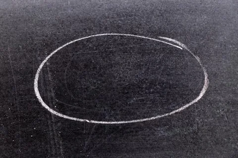 White chalk hand drawing in bubble speech shape with blank space for add text Stock Photos
