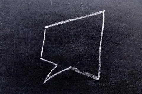 White chalk hand drawing in bubble speech shape with blank space for add text Stock Photos