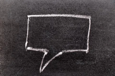 White chalk hand drawing in bubble speech shape with blank space for add text Stock Photos
