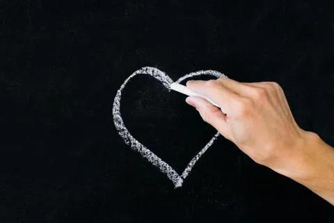 White chalk heart Foto stock