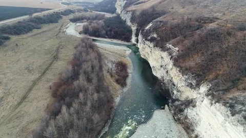 White chalk rocks and cliffs Stock Footage 147388780