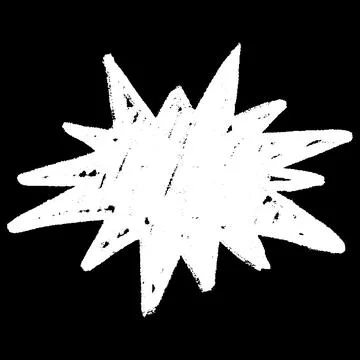 White chalk shape with zigzag outline on black, vector comic speech bubble Stock Illustration