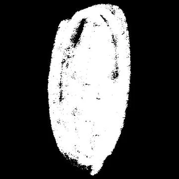 White chalk sketch oval shape on black background, scribble vertical round Illustrazione stock
