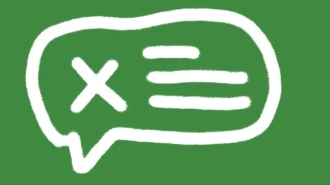 White chalk speech bubble with cross mark icon isolated on green screen Stock Footage 335699537