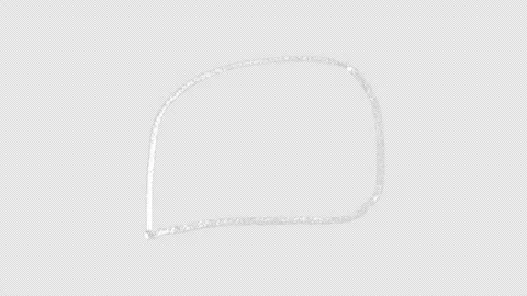 White chalk speech bubble doodle drawing animation on alpha channel Stock Footage 348436152