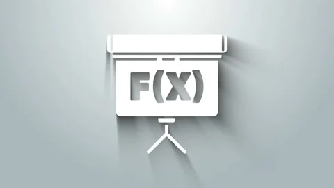 White Chalkboard with function mathematical icon isolated on grey background Stock Footage 145862213