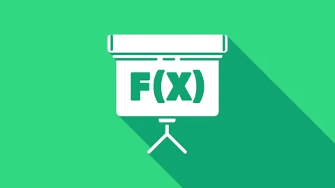 White Chalkboard with function mathematical icon isolated on green background Stock Footage 147150983