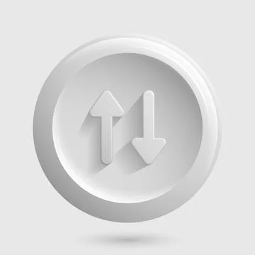 White Change Icon. Light Round Button with arrows Illustrazione stock