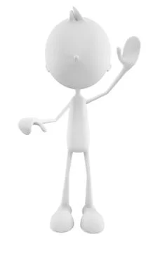 White character with around pose Stock Illustration