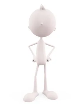 White character with around pose Stock Illustration