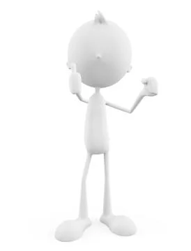 White character with around pose Stock Illustration
