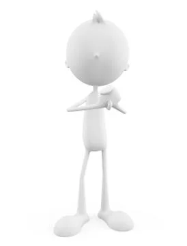 White character with around pose Stock Illustration