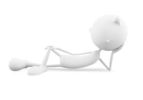 White character with arounding pose Stock Illustration
