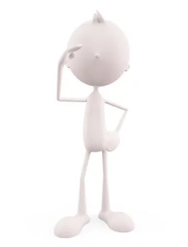 White character with arounding pose Stockillustratie