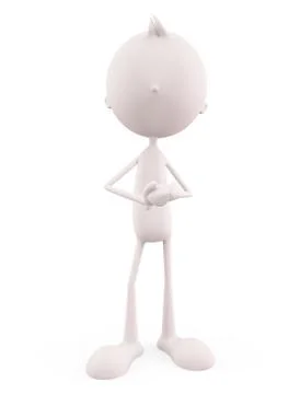 White character with arounding pose Illustrazione stock