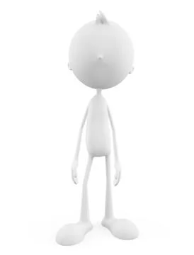 White character with arounding pose Illustrazione stock