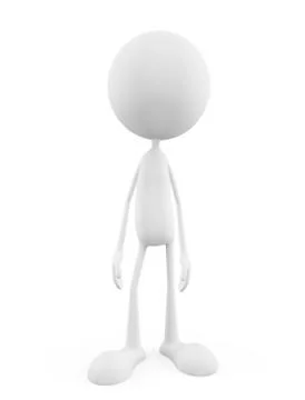 White character with arounding pose Stock Illustration