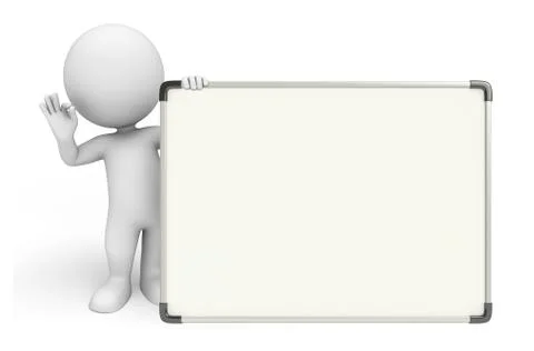 White character with display board Stock Illustration
