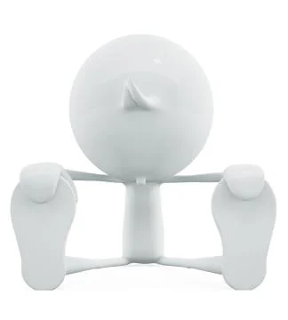 White character with exercise pose Illustrazione stock