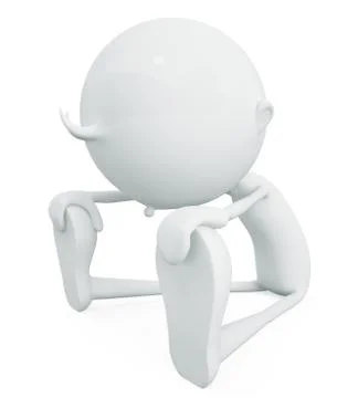 White character with exercise pose Stockillustratie