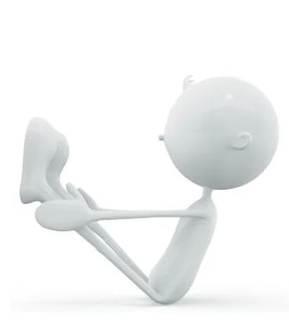 White character with exercise pose Stock Illustration