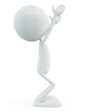 White character with exercise pose Stock Illustration