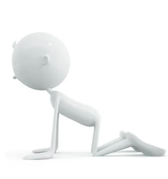 White character with exercise pose Stock Illustration