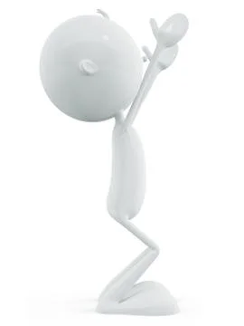 White character with exercise pose Stock Illustration