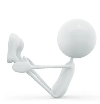 White character with exercise pose Stock Illustration