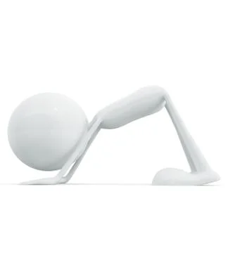 White character with exercise pose Illustrazione stock