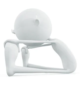 White character with exercise pose Stock Illustration