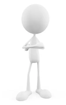 White character with folding hand Stock Illustration