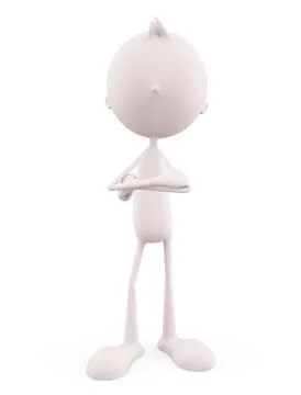 White character with folding hand Stock Illustration