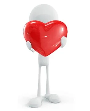 White character with heart Stockillustratie