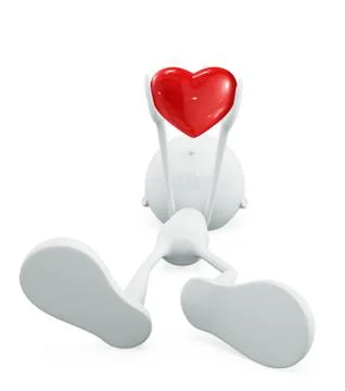 White character with heart Stock Illustration