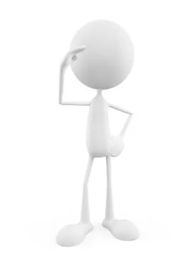 White character with looking pose Stock Illustration