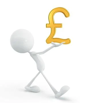 White character with pound Illustrazione stock