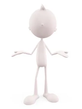 White character with presentation pose Illustrazione stock