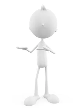 White character with presenting pose Stock Illustration