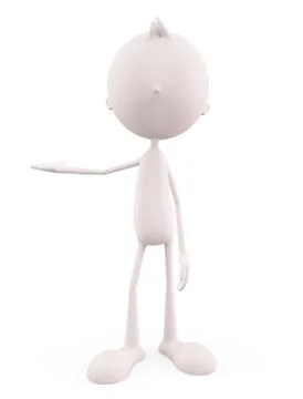 White character with presenting pose Stockillustratie