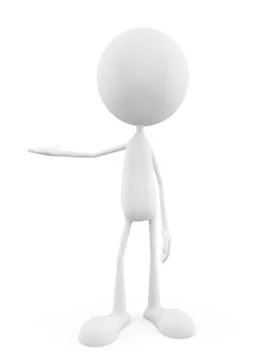 White character with presenting pose Stock Illustration