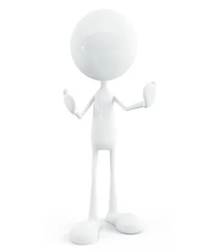 White character with presenting pose Stock Illustration