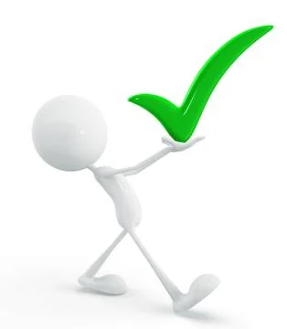 White character with right sign Stock Illustration