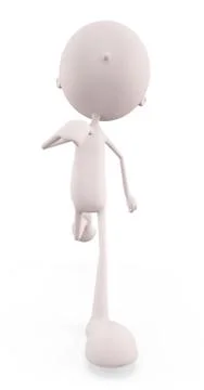 White character with  runing pose Stock Illustration