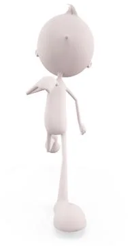 White character with  runing pose Illustrazione stock
